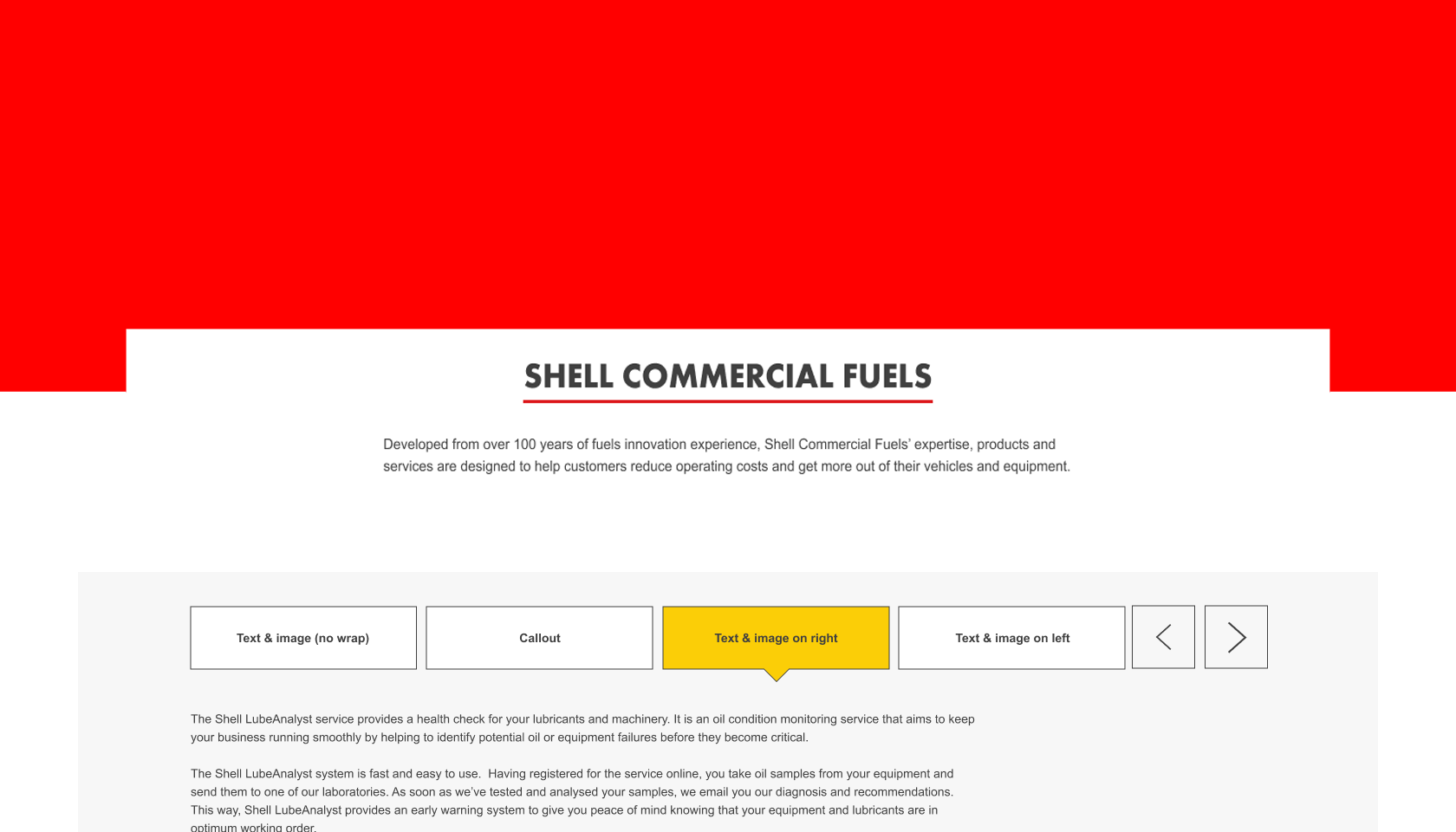 High fidelity UI designs for Shell Distributed Energy webpages