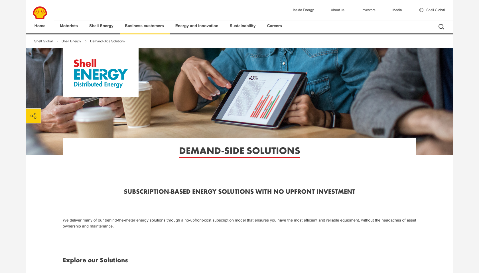Shell Distributed Energy solutions page design two